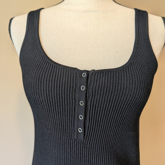 Black Ribbed Tank Bodysuit - Picture 2 of 6